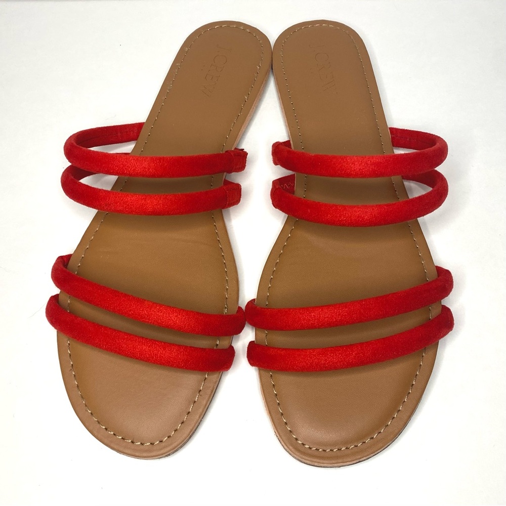 NWOT J. Crew Seaside Slide Sandal in Red